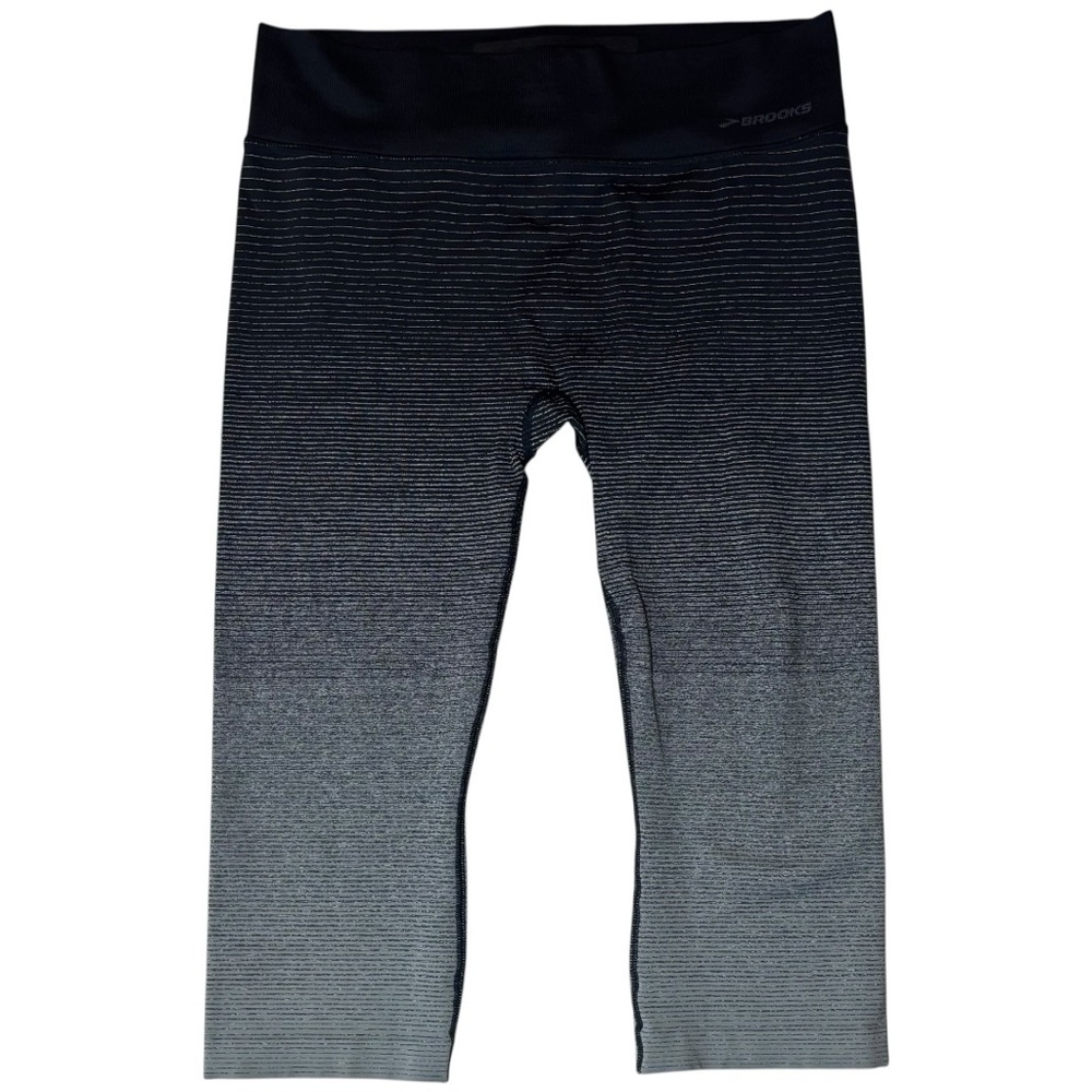 Brooks size large capri ombré Gradient Black Leggings‎ streaker capri tights